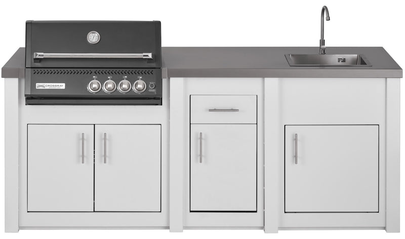 Luxury aluminium outdoor kitchen with Crossray infrared grill