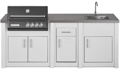 Luxury aluminium outdoor kitchen with Crossray infrared grill