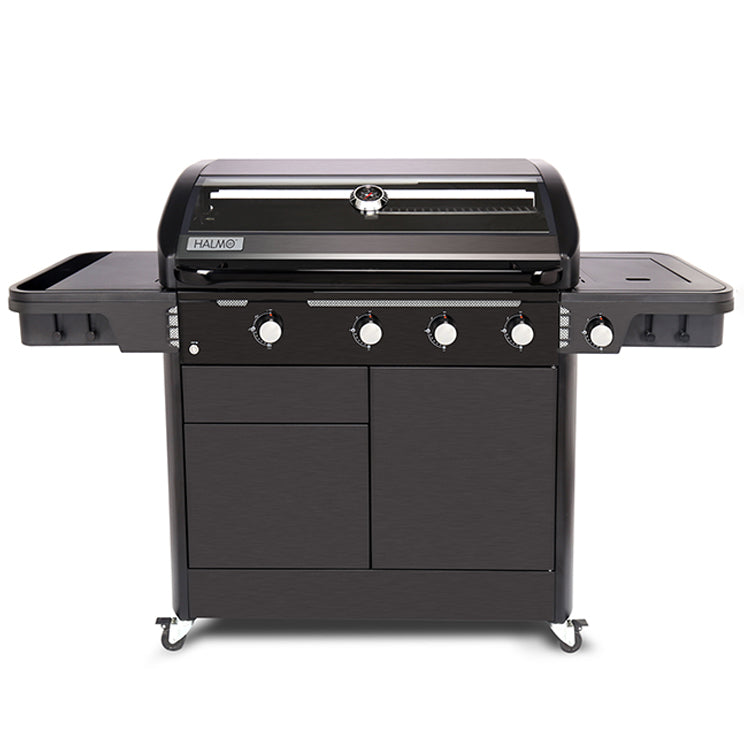 HALMO 5 burner gas BBQ outdoor kitchen grill with wok burner and side burner