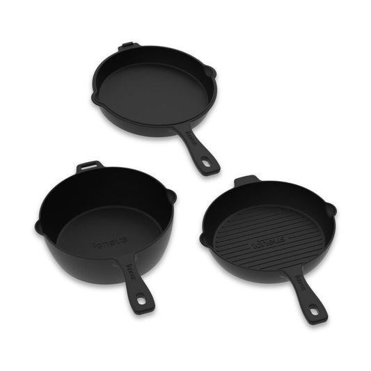 Igneus 3-Part Cast Iron Pan Set