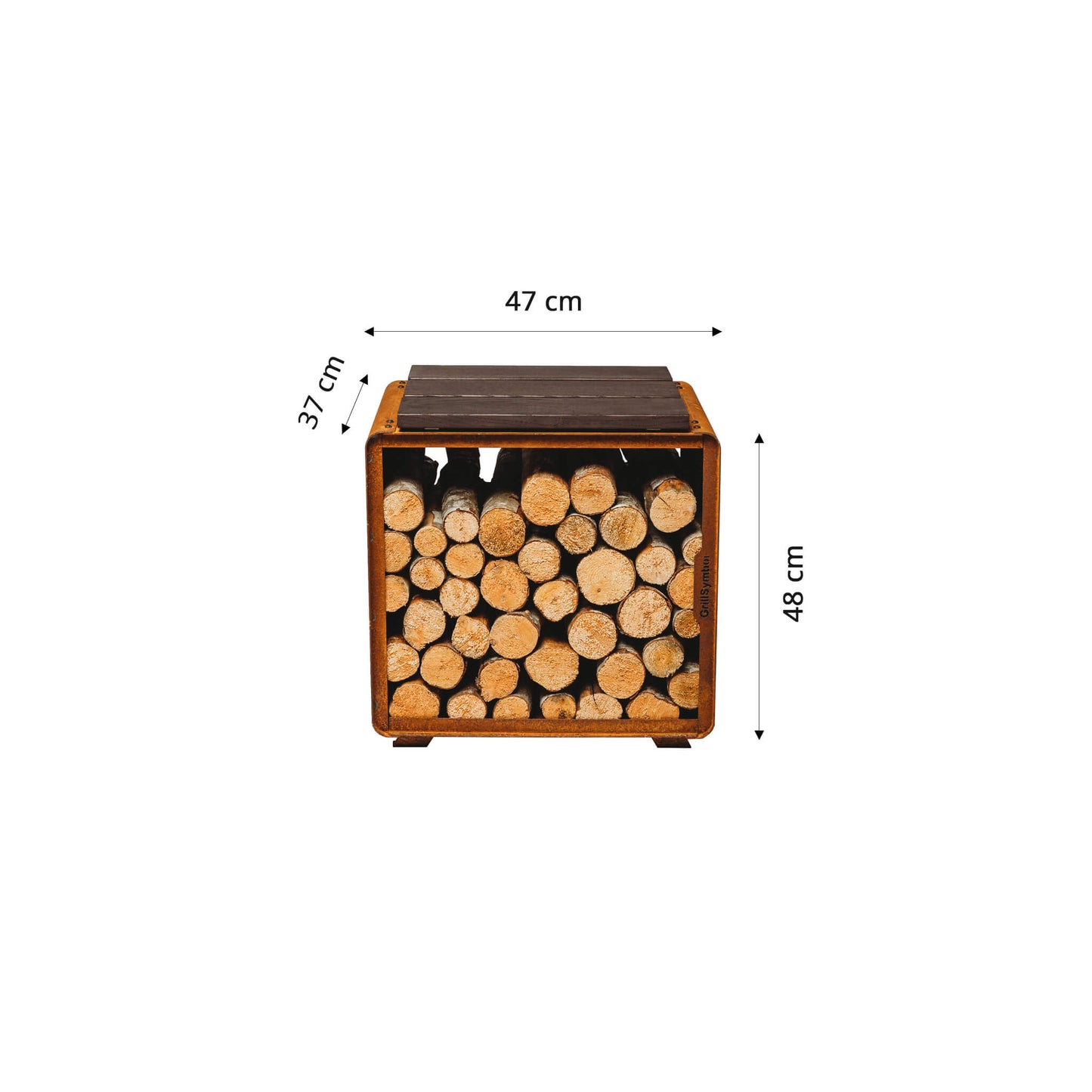 GrillSymbol Corten Steel Firewood Rack Enzo Rack-S