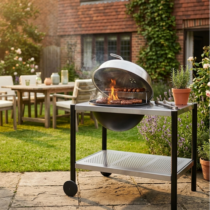 Martinsen charcoal BBQ cooking grilling outdoor garden family entertaining