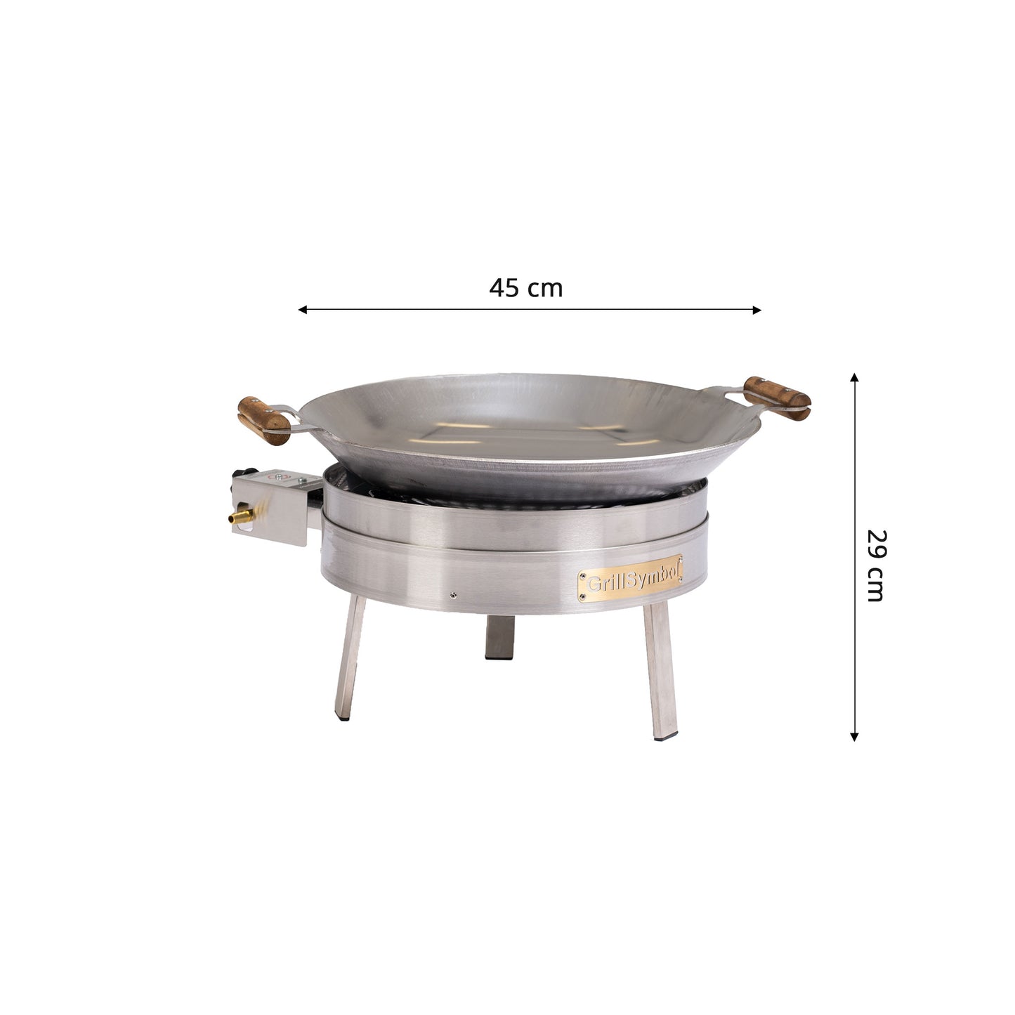 GrillSymbol Wok Burner Set PRO-450 Inox - 45 cm