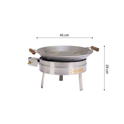 GrillSymbol Wok Burner Set PRO-450 Inox - 45 cm