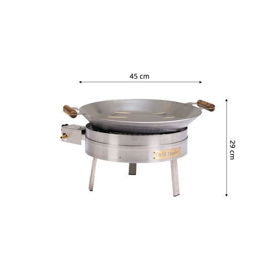 GrillSymbol Wok Burner Set PRO-450 Inox - 45 cm