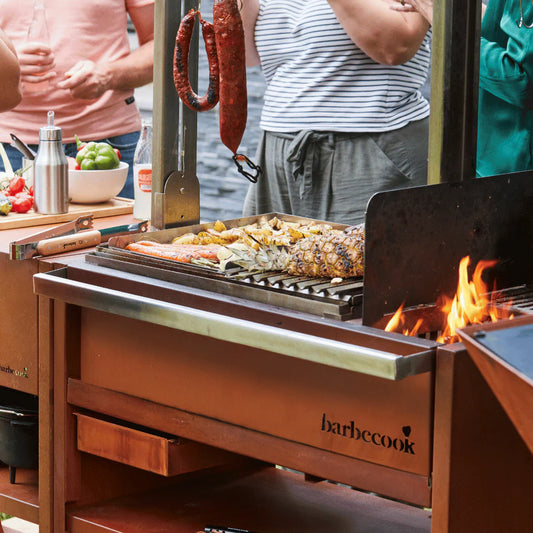 Barbecook Pedro Asado Grill with Workstation – Corten & Stainless Steel