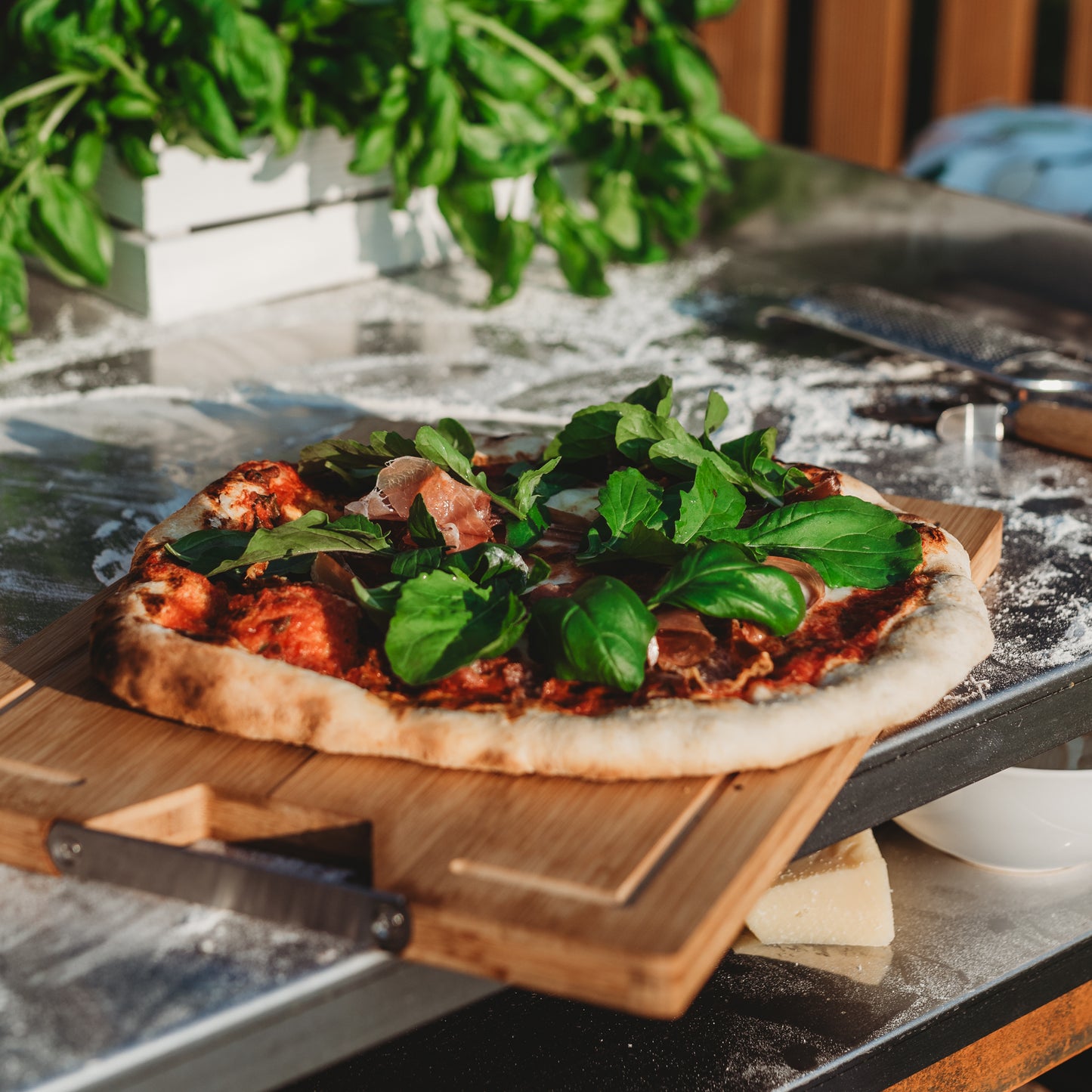 GrillSymbol Wood Fired Pizza Oven with Stand and Side Table Pizzo XL Set