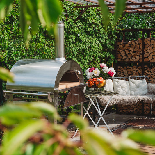 GrillSymbol Wood Fired Pizza Oven With Stand Pizzo-Set-Inox