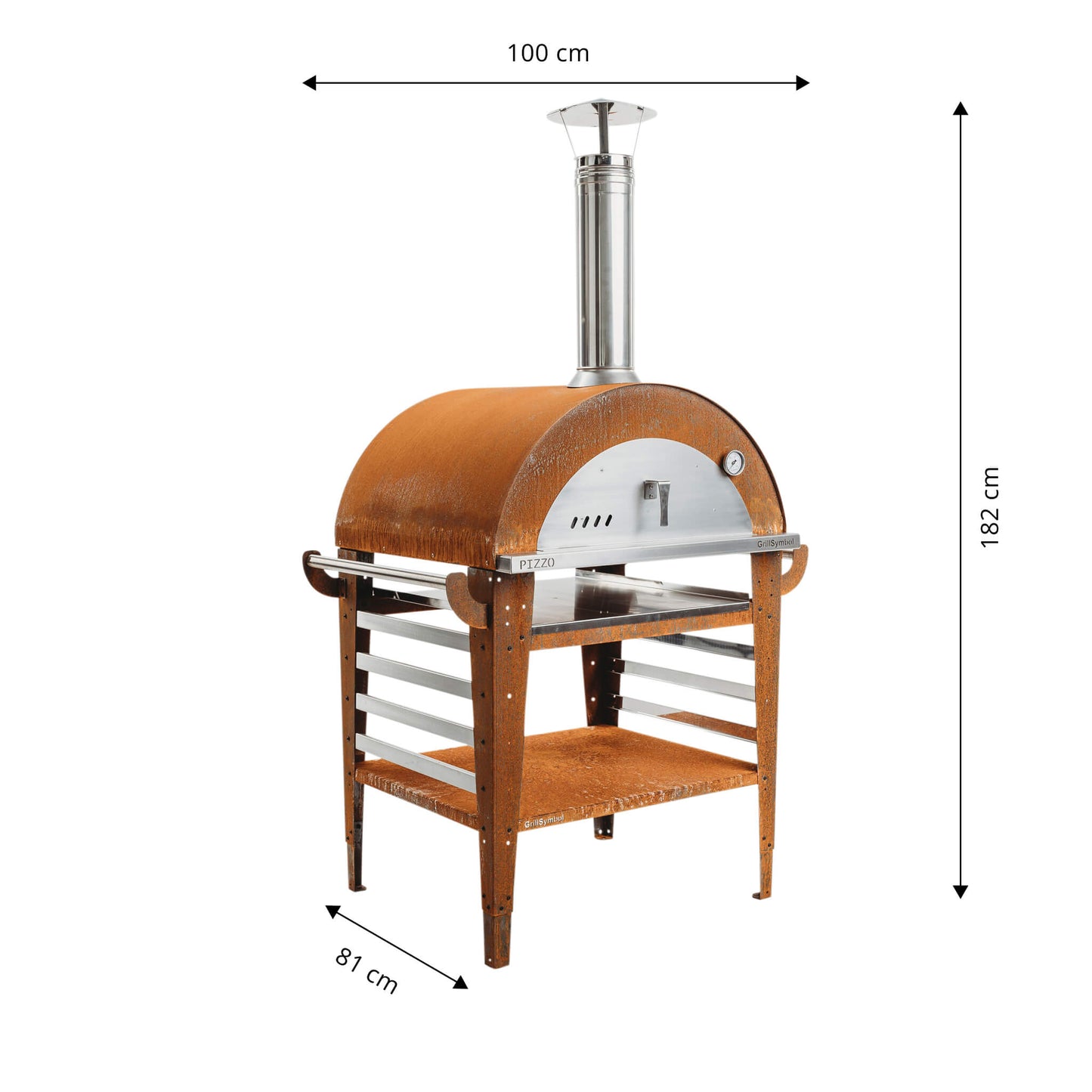 GrillSymbol Wood Fired Pizza Oven with Stand Pizzo Set