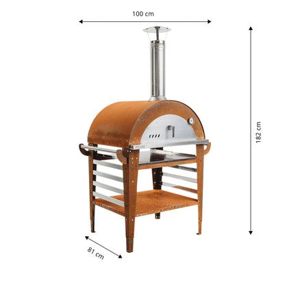 GrillSymbol Wood Fired Pizza Oven with Stand Pizzo Set
