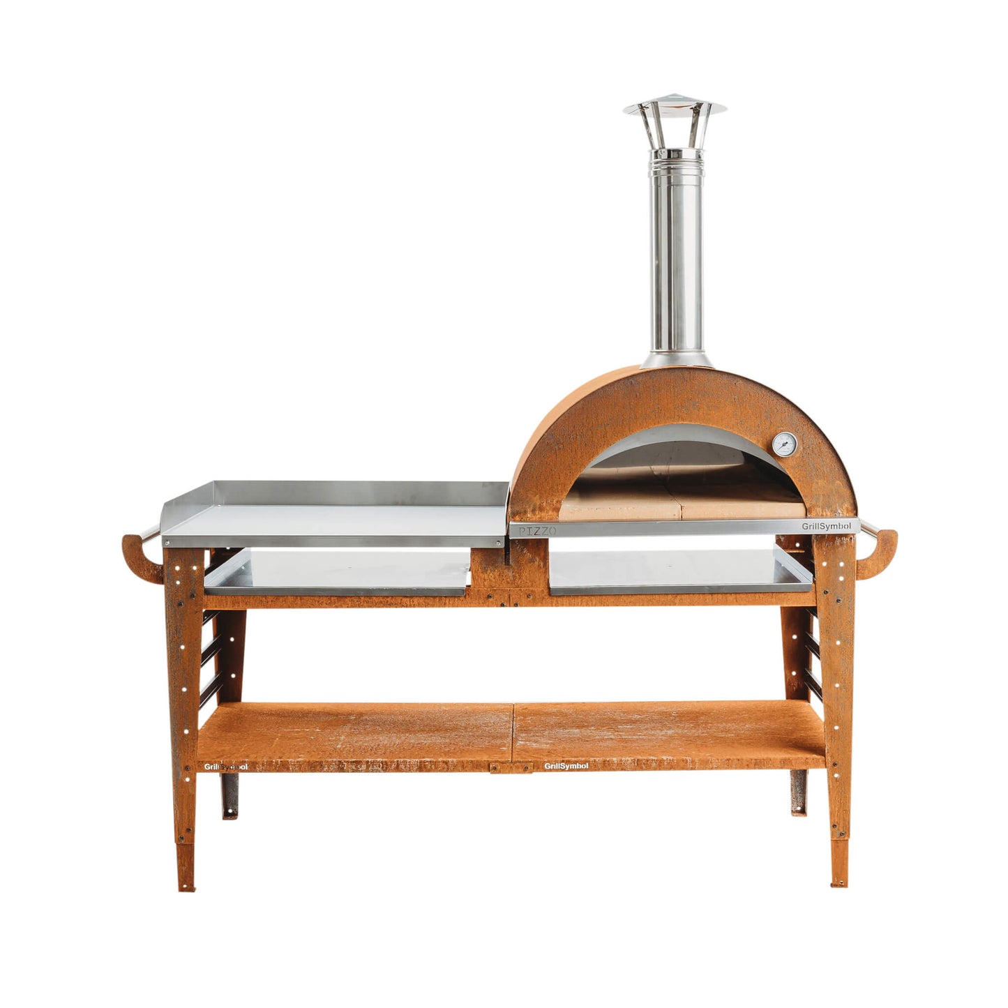 GrillSymbol Wood Fired Pizza Oven with Stand and Side Table Pizzo XL Set