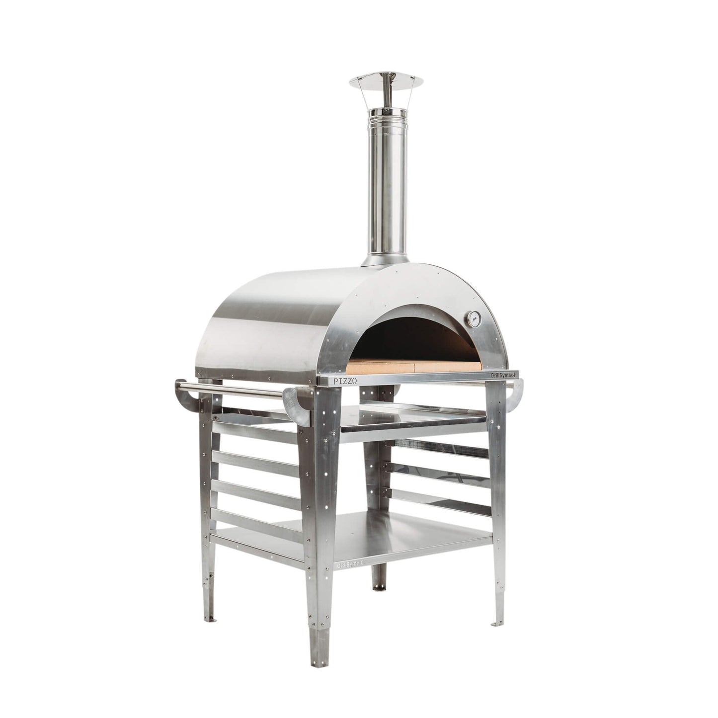GrillSymbol Wood Fired Pizza Oven With Stand Pizzo-Set-Inox