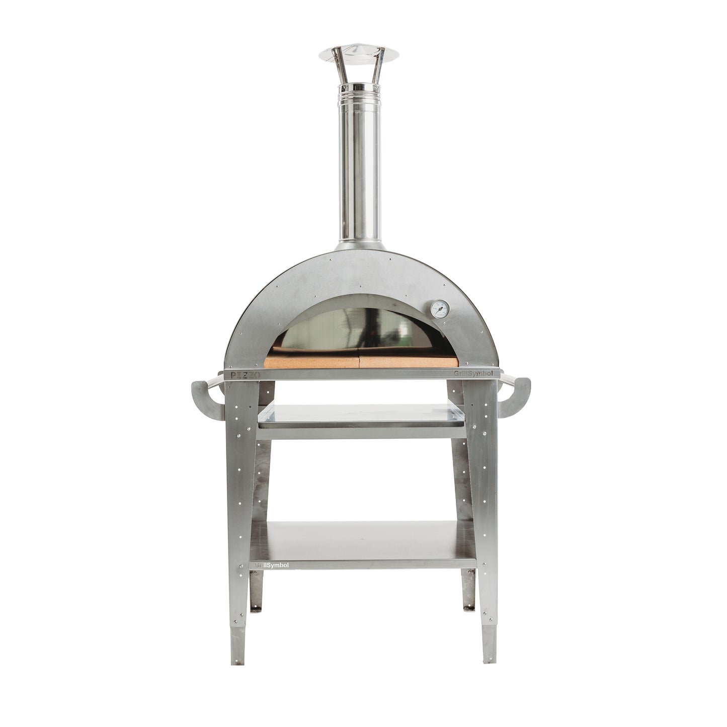 GrillSymbol Wood Fired Pizza Oven with Stand and Side Table Pizzo-XL-Set-Inox