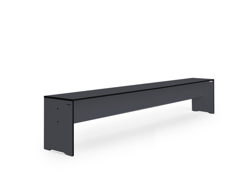 RIVA anthracite garden bench by conmoto in minimalist HPL design for modern outdoor dining