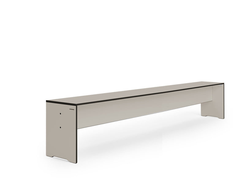 RIVA garden bench by conmoto in minimalist HPL design for modern outdoor dining
