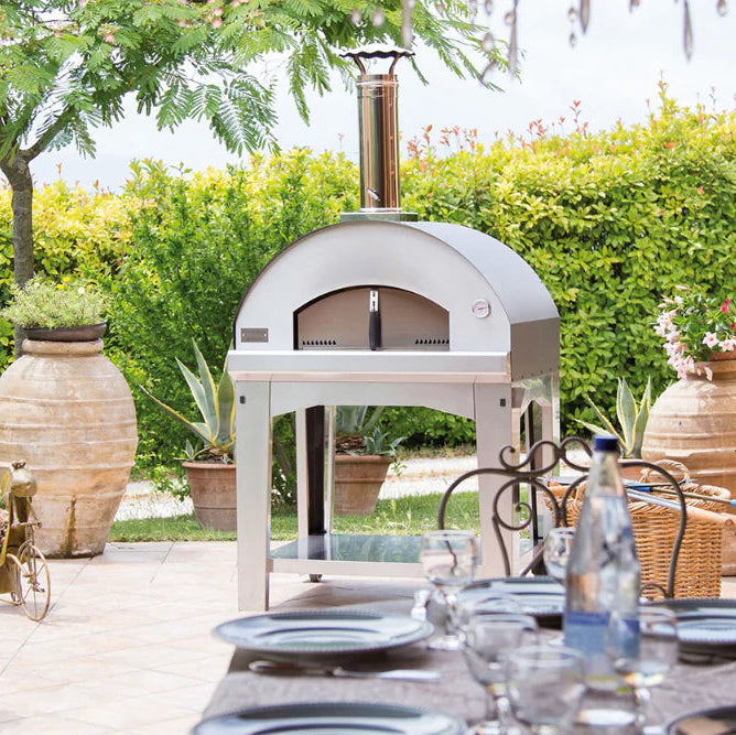 Fontana Marinara Stainless Steel Wood Pizza Oven Including Trolley