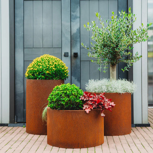 GrillSymbol Corten Steel Planter Set – Mia, Myy & Meri for Outdoor Spaces
