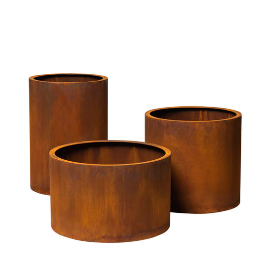 GrillSymbol Corten Steel Planter Set – Mia, Myy & Meri for Outdoor Spaces