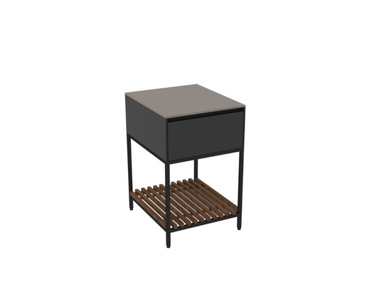 conmoto TICINO Kitchen Frame Drawer 60, modular outdoor kitchen base, weatherproof HPL and stainless steel, adaptable BBQ station