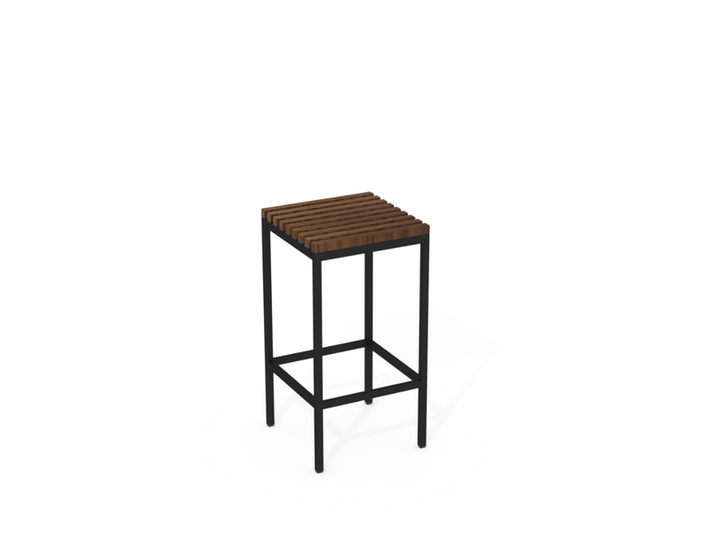 conmoto TICINO Kitchen Frame Barstool modular outdoor seating in anthracite HPL with powder-coated stainless steel frame