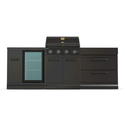 GRLLR Outdoor Kitchen - G4S 4 Burner BBQ, Fridge and Storage Unit