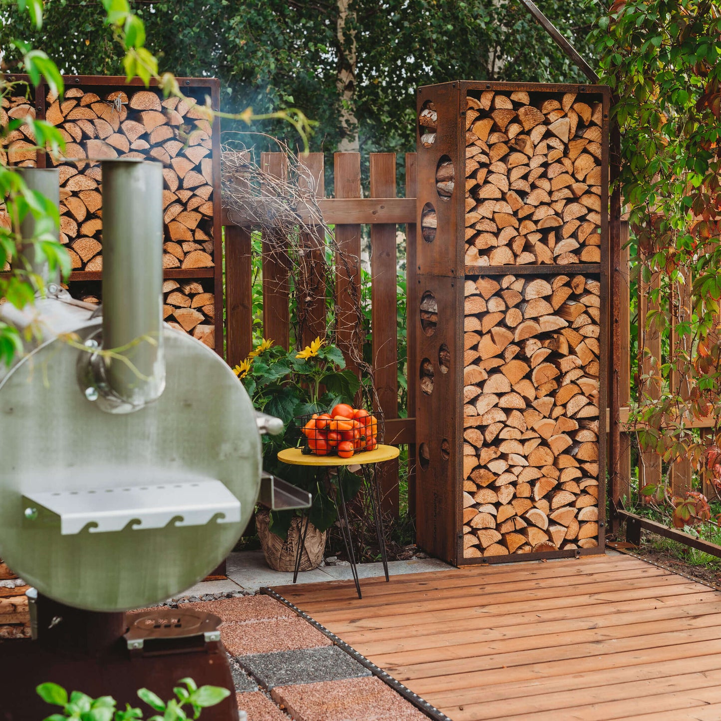 GrillSymbol Corten Steel Firewood Rack WoodStock L