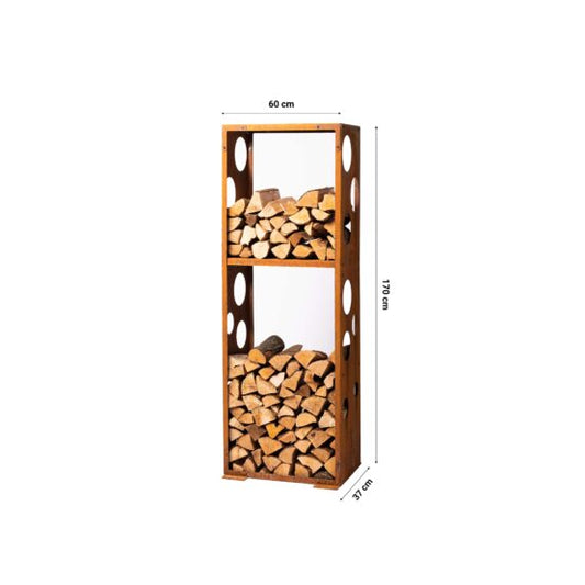 GrillSymbol Corten Steel Firewood Rack WoodStock L
