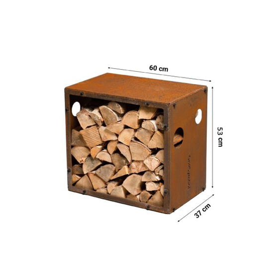 GrillSymbol WoodStock S Corten Steel Firewood Rack