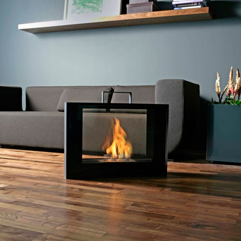 TRAVELMATE bioethanol fire with carry handle and clean flame