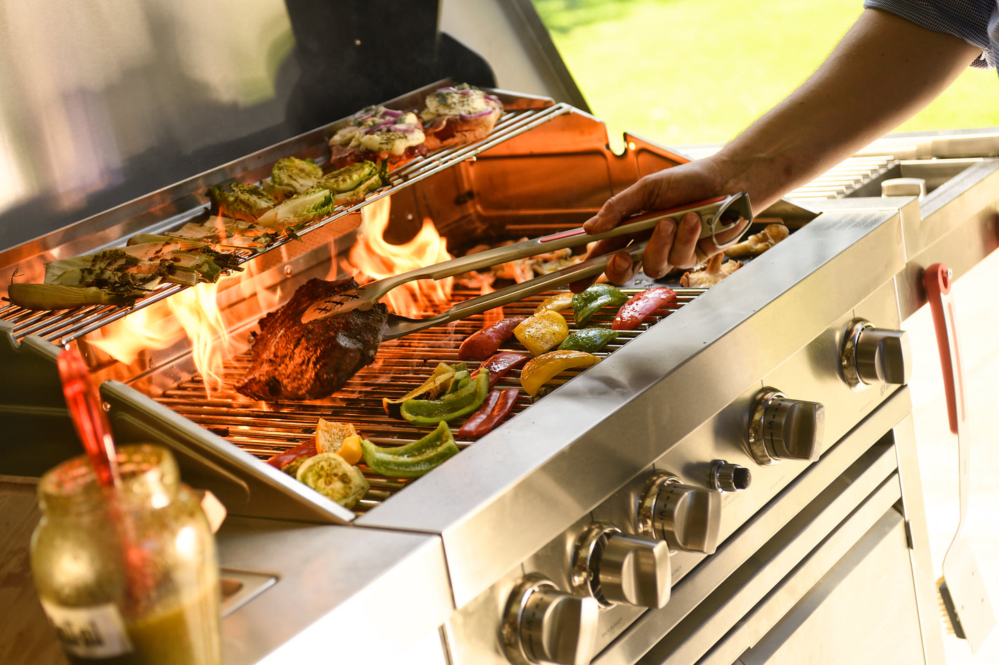 GrandPro 215 Crossray Grill 4 Burner Outdoor Kitchen with Fridge &...