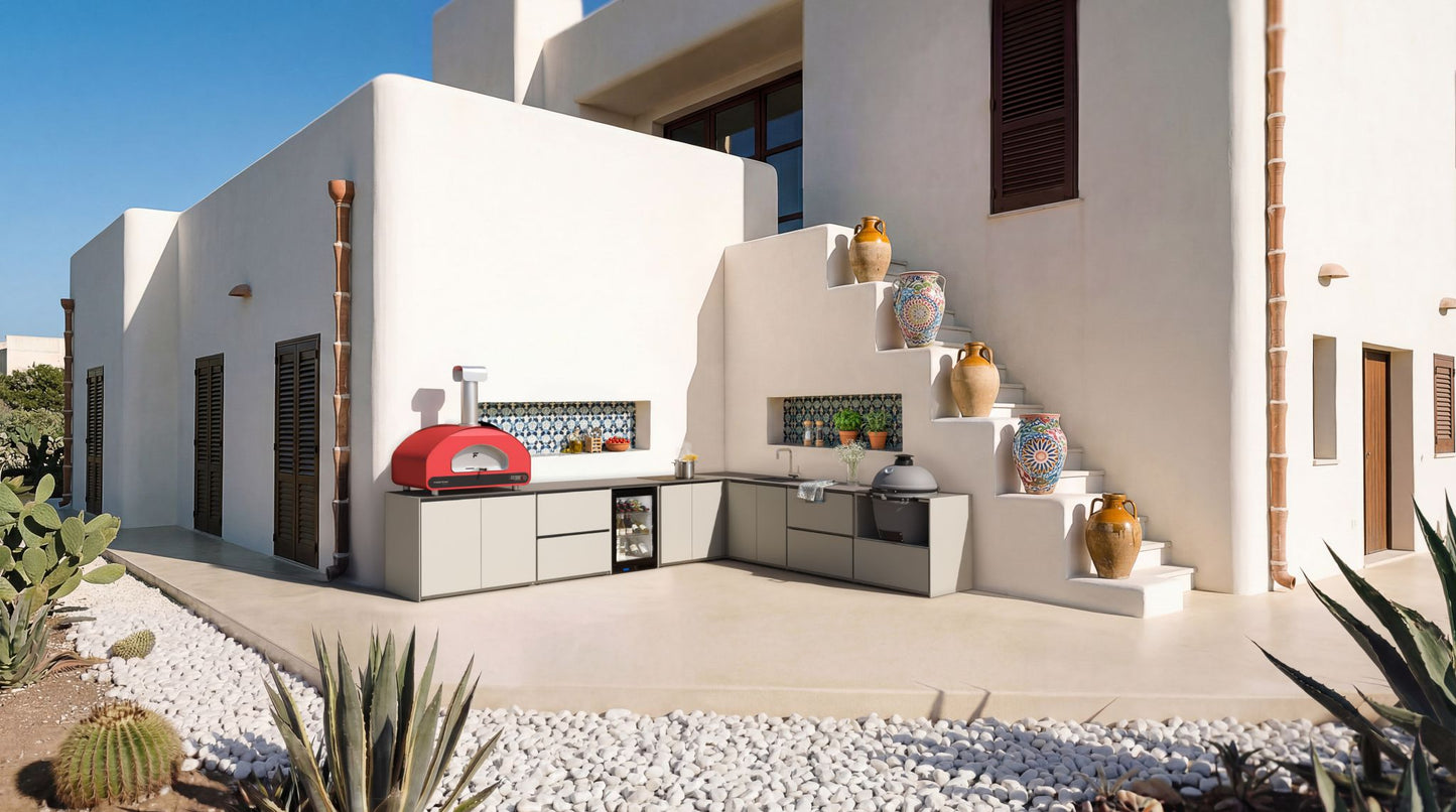Complete Fontana Ignes modular outdoor kitchen featuring the IGN-Oven module
