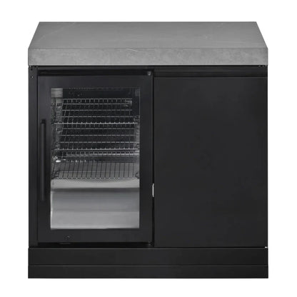 Grandhall modular outdoor kitchen fridge cabinet black finish