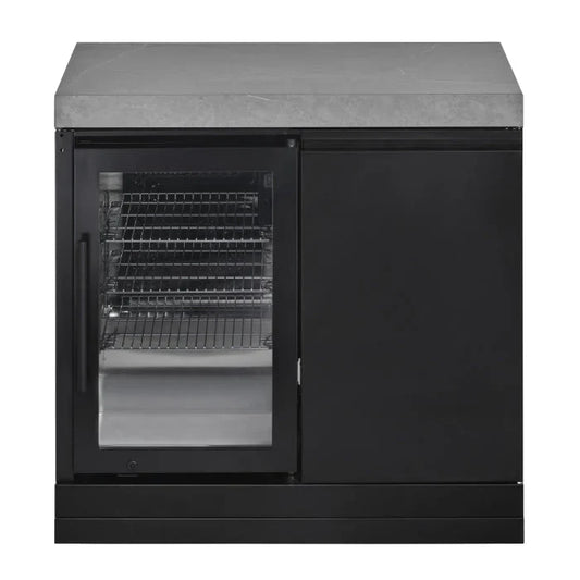 Grandhall modular outdoor kitchen fridge cabinet black finish