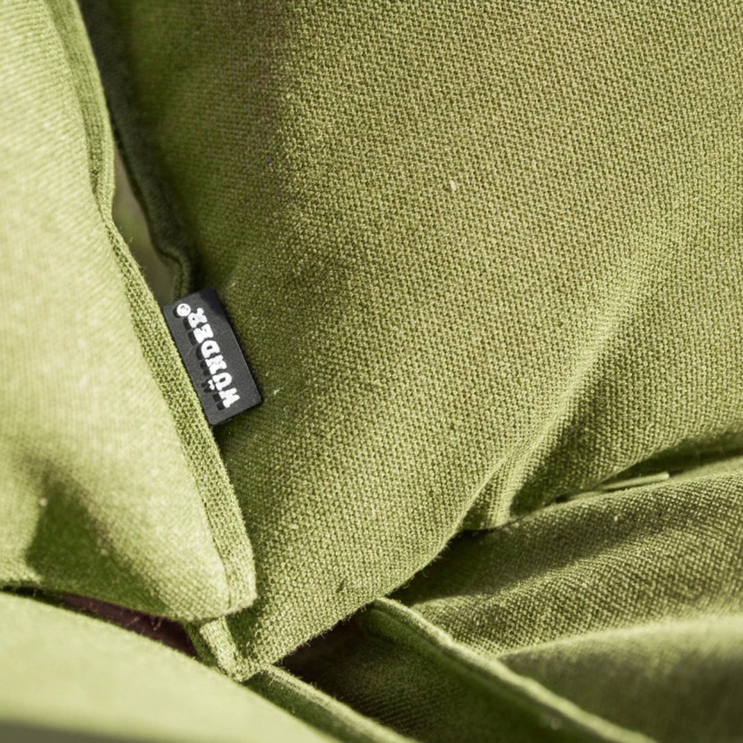 Weather-resistant outdoor pouf cushion