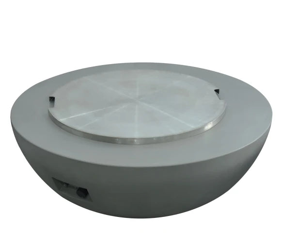 stainless steel lid for Lunar Bowl and Ross fire bowl outdoor setup