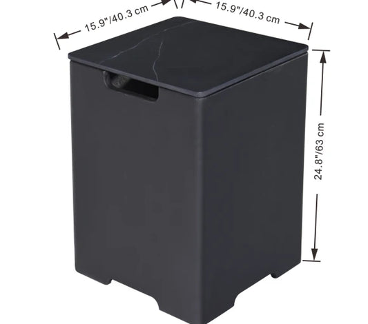 Elementi Black Porcelain Tank Cover Fire Bowl