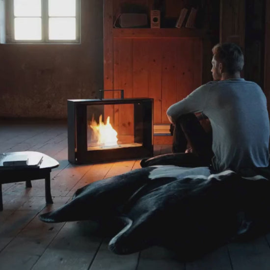Modern indoor portable fireplace smoke-free design