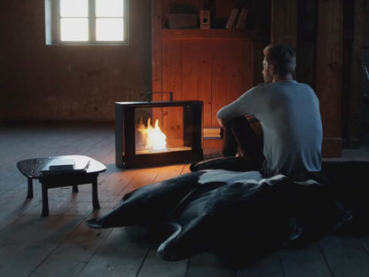 Modern indoor portable fireplace smoke-free design