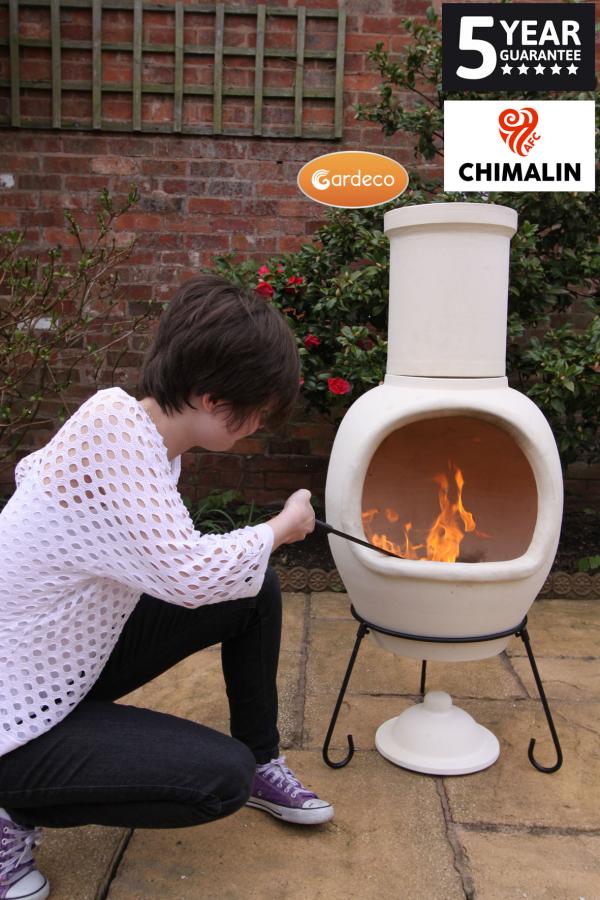 Gardeco Asteria XL Chimalin AFC Chimenea Natural Clay