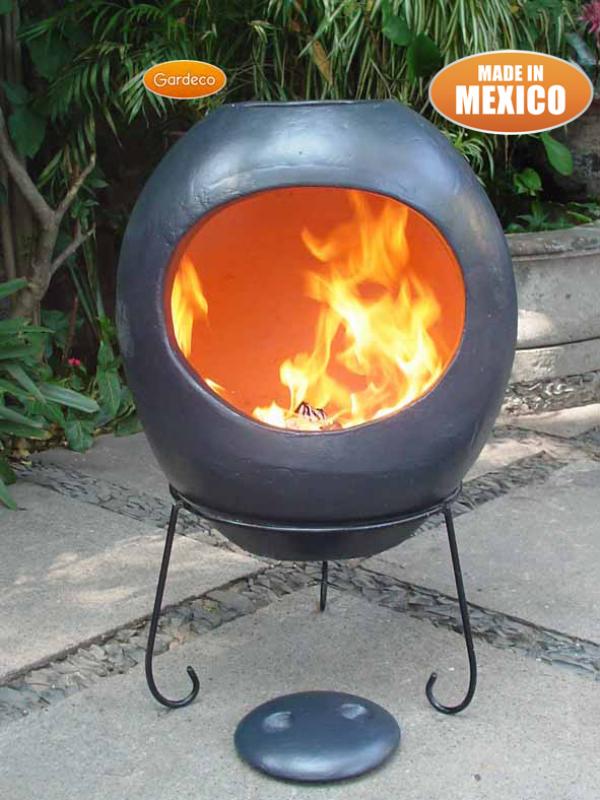 Gardeco Ellipse XL Mexican Chimenea Charcoal Grey