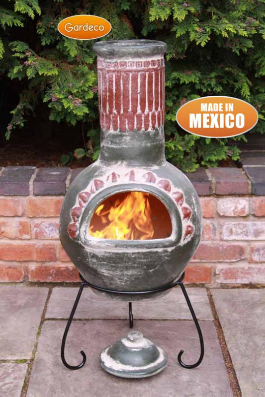 Gardeco Plumas Large Mexican Chimenea Green