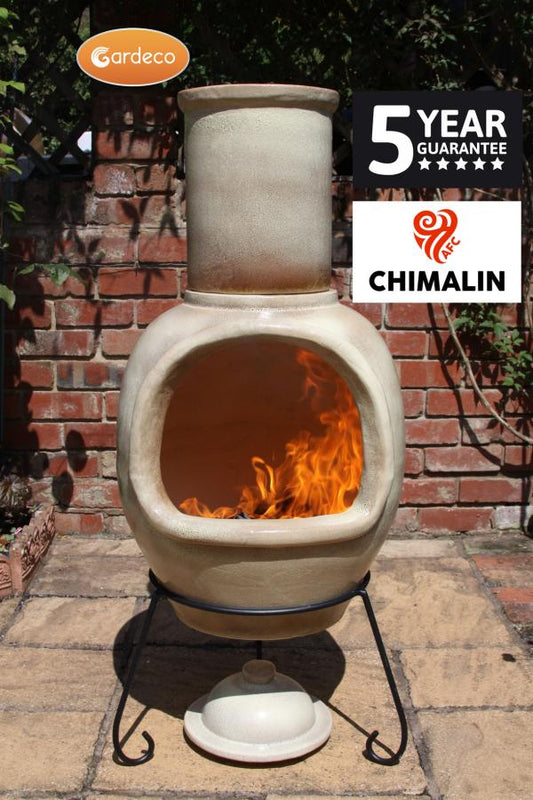 Gardeco Asteria XL Chimalin AFC Chimenea Glazed Cappucino