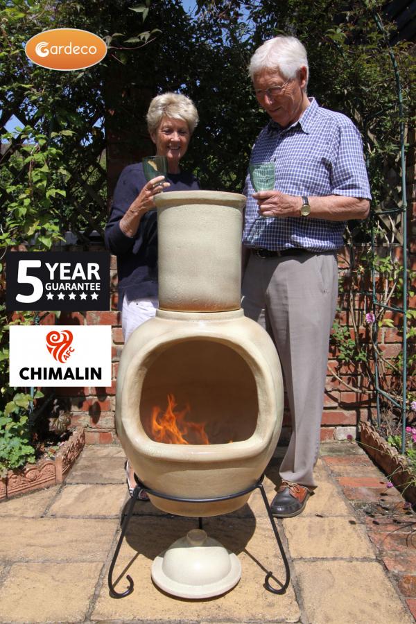 Gardeco Asteria XL Chimalin AFC Chimenea Glazed Cappucino