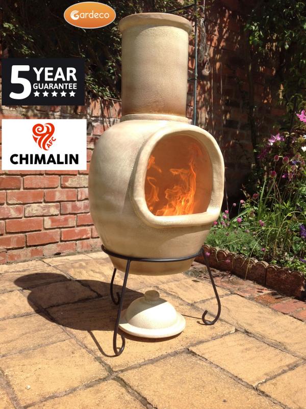 Gardeco Asteria XL Chimalin AFC Chimenea Glazed Cappucino