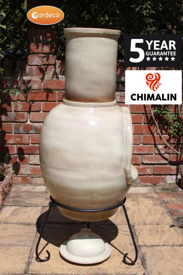 Gardeco Asteria XL Chimalin AFC Chimenea Glazed Cappucino