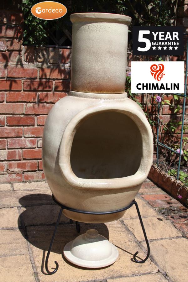 Gardeco Asteria XL Chimalin AFC Chimenea Glazed Cappucino