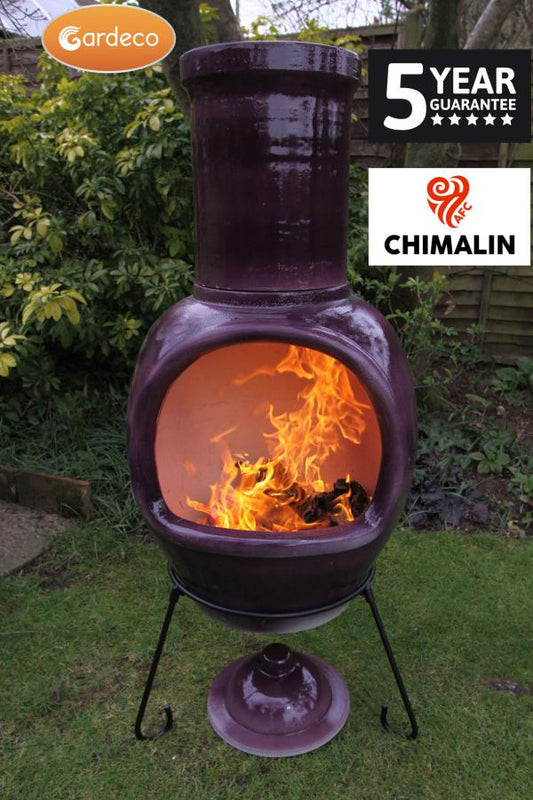 Gardeco Asteria XL Chimalin AFC Chimenea Glazed Purple
