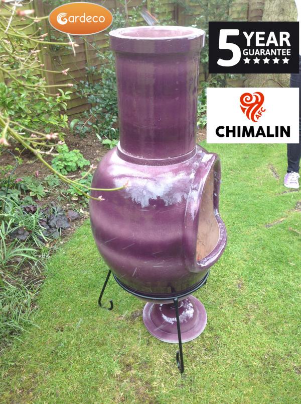 Gardeco Asteria XL Chimalin AFC Chimenea Glazed Purple