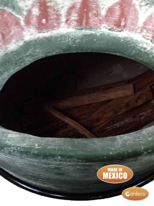 Gardeco Plumas Large Mexican Chimenea Green