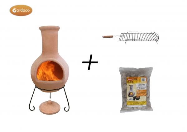 Gardeco BBQ Bundle BBQ bundle pack containing 1 Clay Chimenea